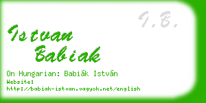 istvan babiak business card
