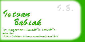 istvan babiak business card